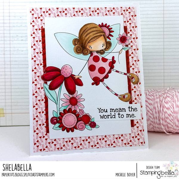 Stamping Bella Whimsabella PetalShimmer Cling Stamp eb1367 mean the world to me