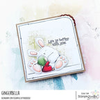 Stamping Bella Bundle Girl loves Bunny Wobbles Cling Stamp eb1370 life is better