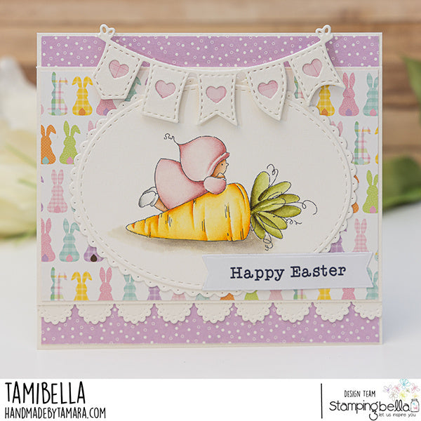 Stamping Bella Bundle Girl with a Carrot Cling Stamp eb1371 happy easter