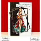 Stamping Bella Uptown Girl Plays Guitar Cling Stamp eb1397