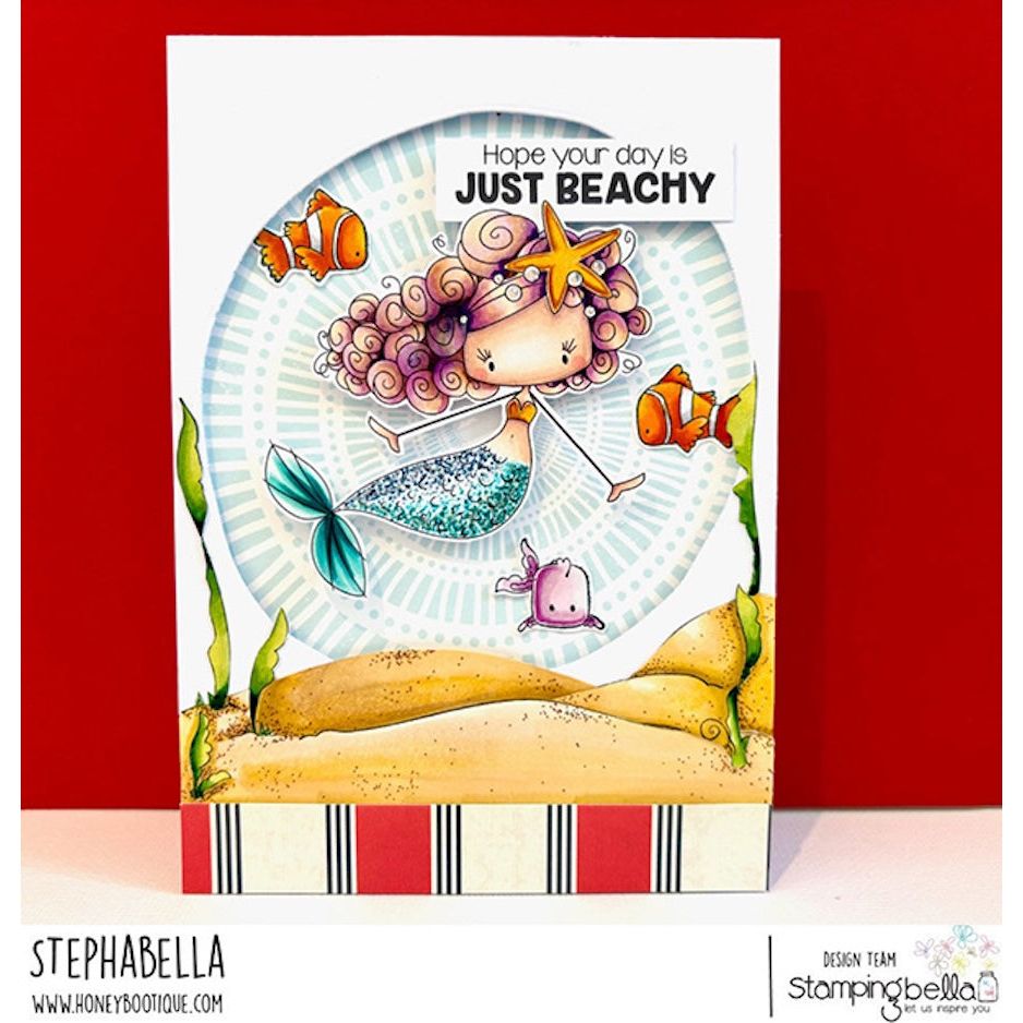 Stamping Bella Whimsabella Mermaid Starfish Sparkle Cling Stamp eb1400