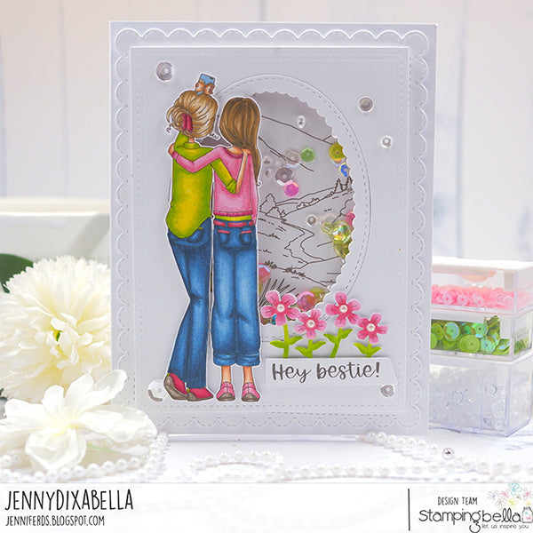 Stamping Bella Uptown Girls Sasha and Ivy Cling Stamp eb1455