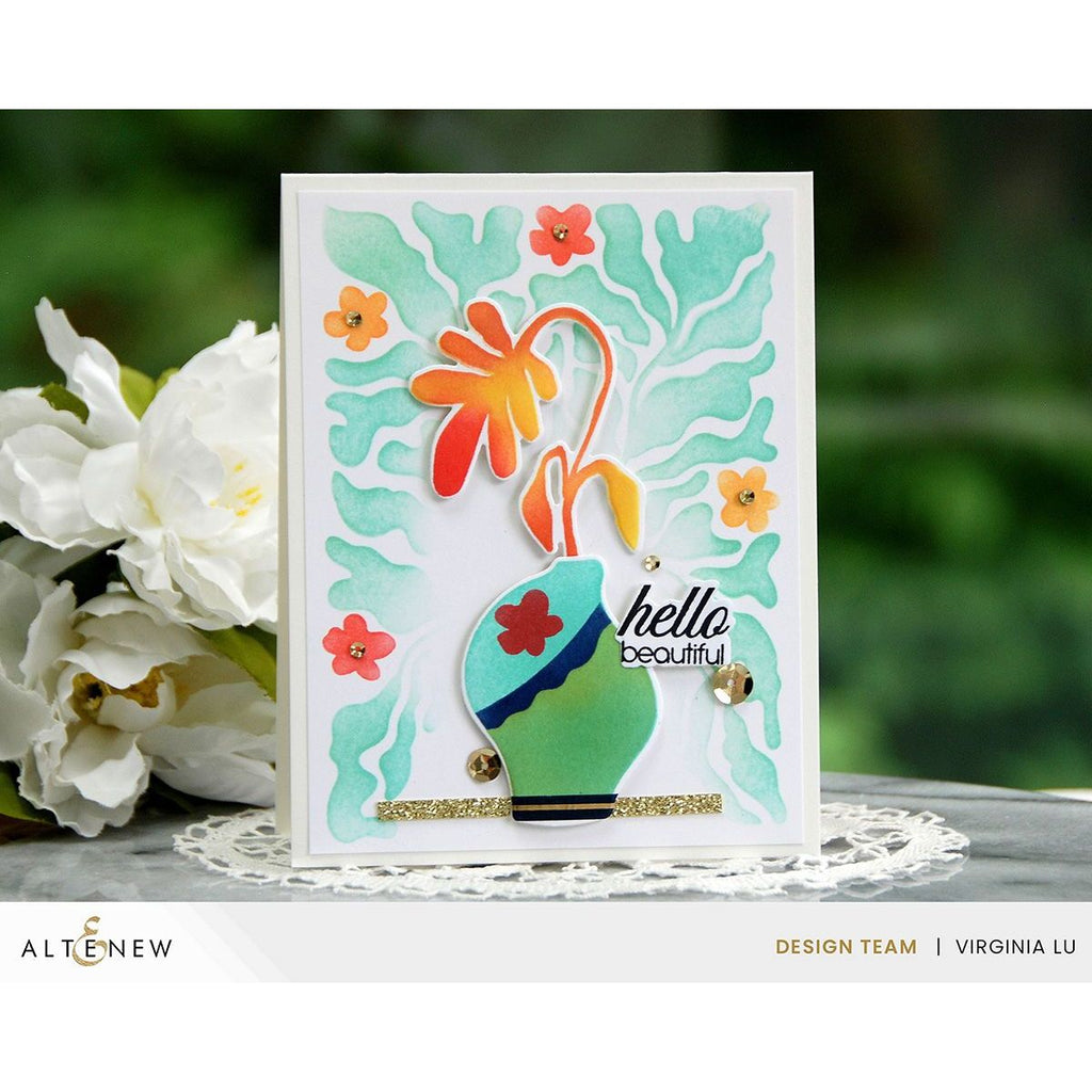Altenew Vase Art Dies ALT8031 hello beautiful