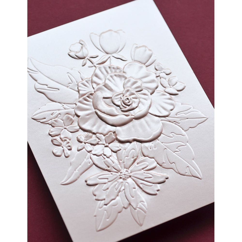 Memory Box Cheerful Floral 3D Embossing Folder and Die ef1025
