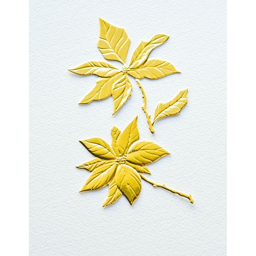 Memory Box Perfect Poinsettias 3D Embossing Folder and Dies ef1037 gold