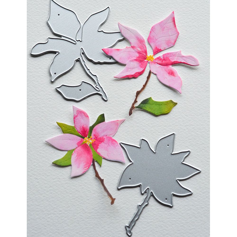 Memory Box Perfect Poinsettias 3D Embossing Folder and Dies ef1037 blooms