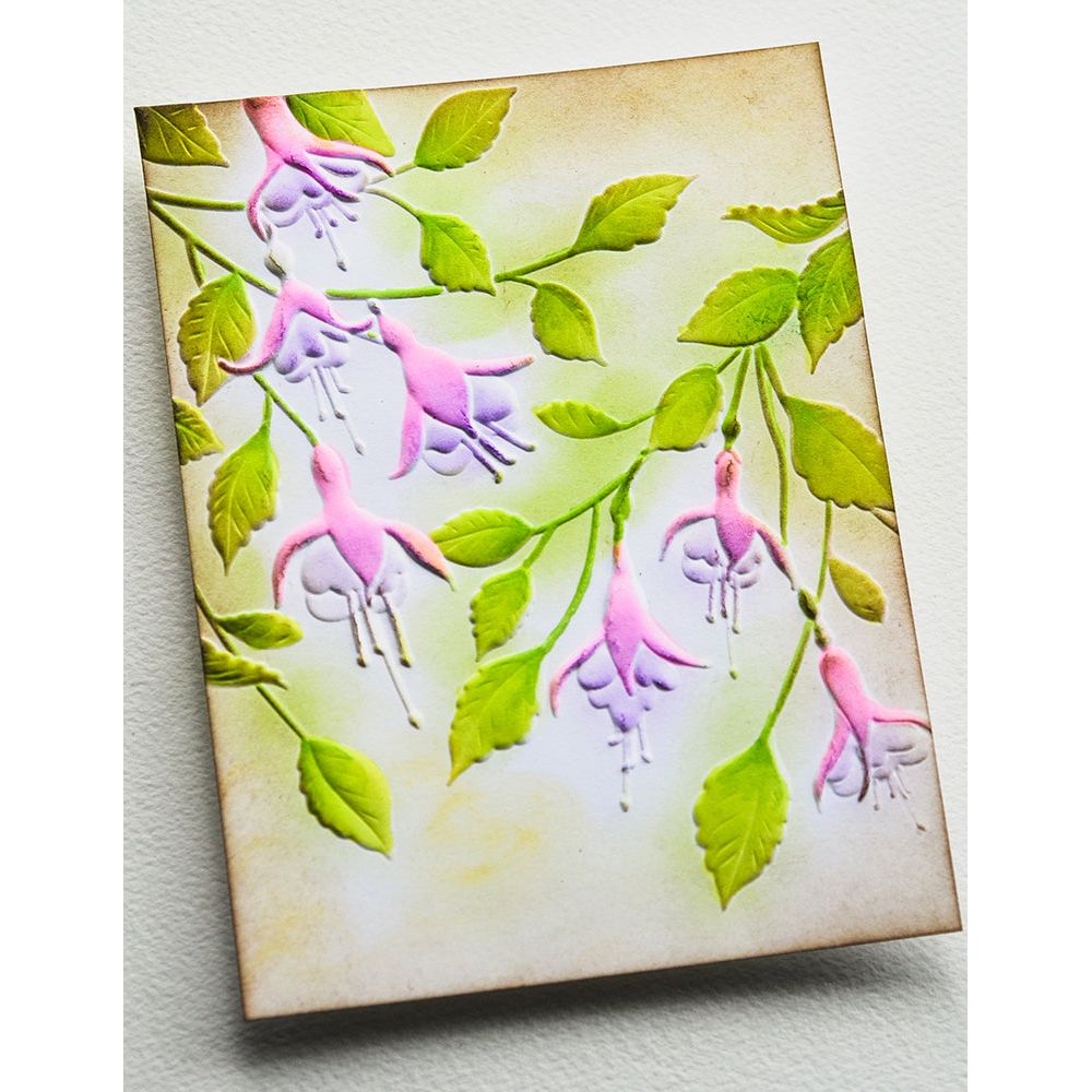 Memory Box Fabulous Fuchsia 3D Embossing Folder and Dies ef1047 pink flowers