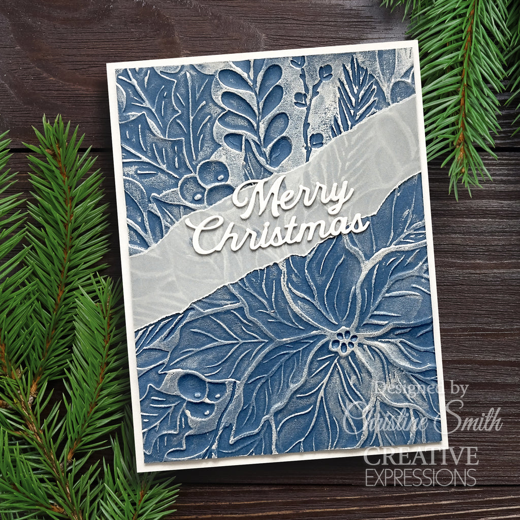 Creative Expressions Poinsettia Bliss 3D Embossing Folder ef3d-066 merry christmas