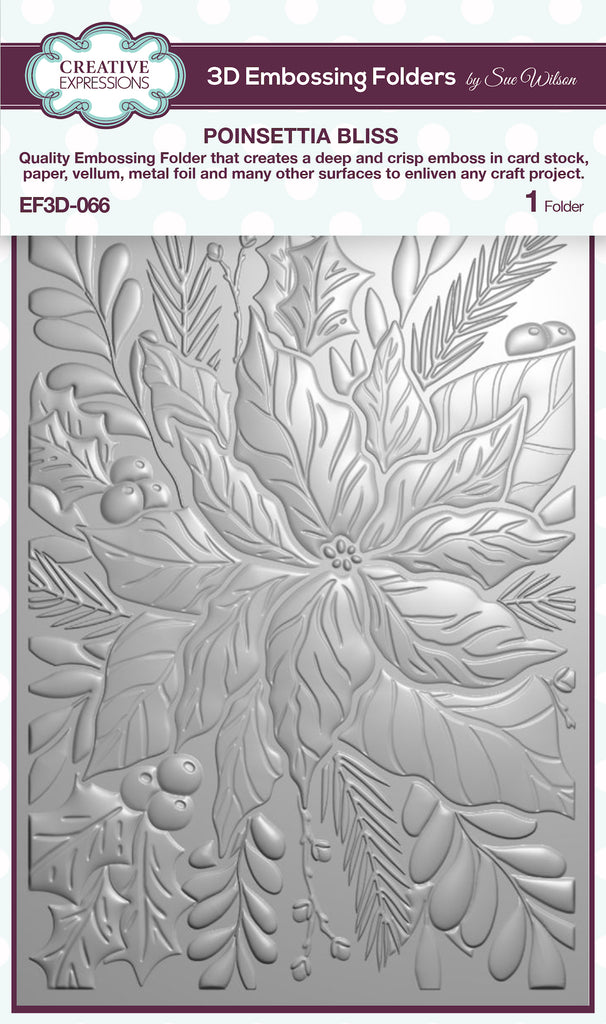 Creative Expressions Poinsettia Bliss 3D Embossing Folder ef3d-066