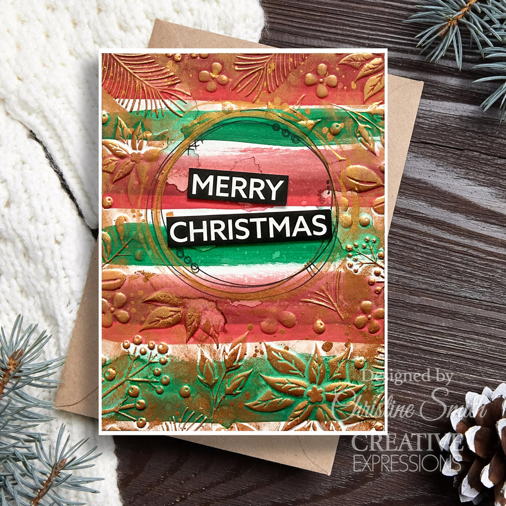 Creative Expressions Nature's Christmas 3D Embossing Folder ef3d-067 merry