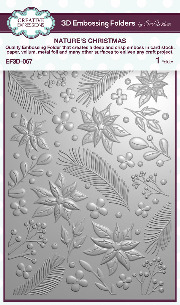 Creative Expressions Nature's Christmas 3D Embossing Folder ef3d-067