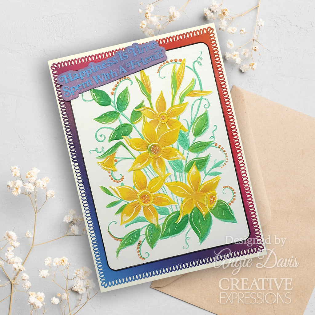 Creative Expressions Daffodil Dreams 3D Embossing Folder and Companion Stencil Bundle happiness