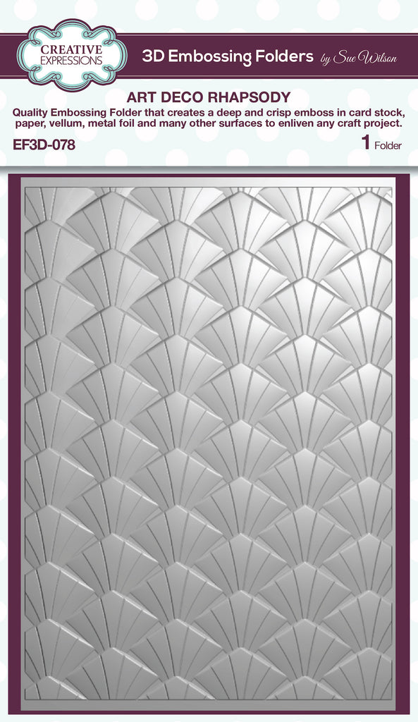 Creative Expressions Art Deco Rhapsody 3D Embossing Folder ef3d-078