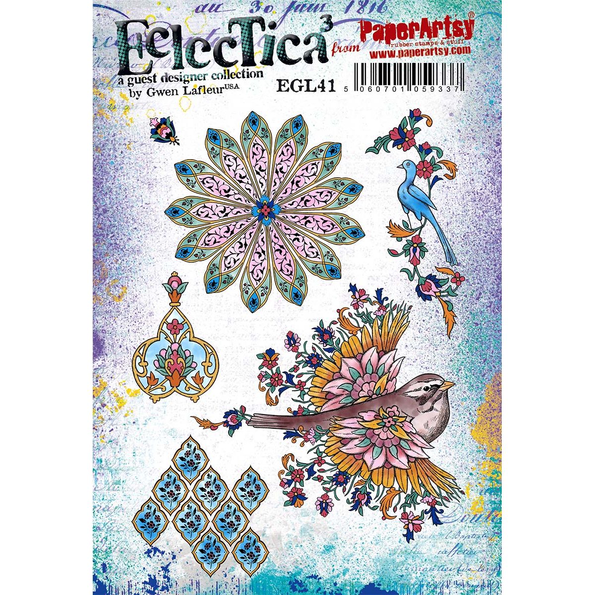 Paper Artsy Eclectica3 Gwen Lafleur Cling Stamps egl41
