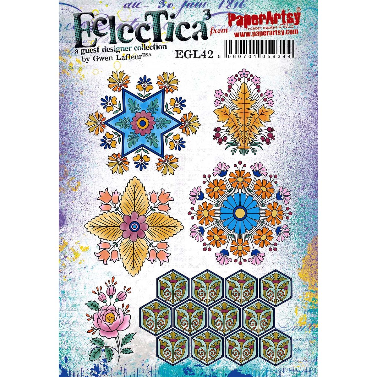 Paper Artsy Eclectica3 Gwen Lafleur Cling Stamps egl42
