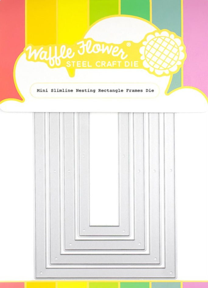 Waffle Flower Mini Slimline Nesting Rectangle Frames Dies 421632