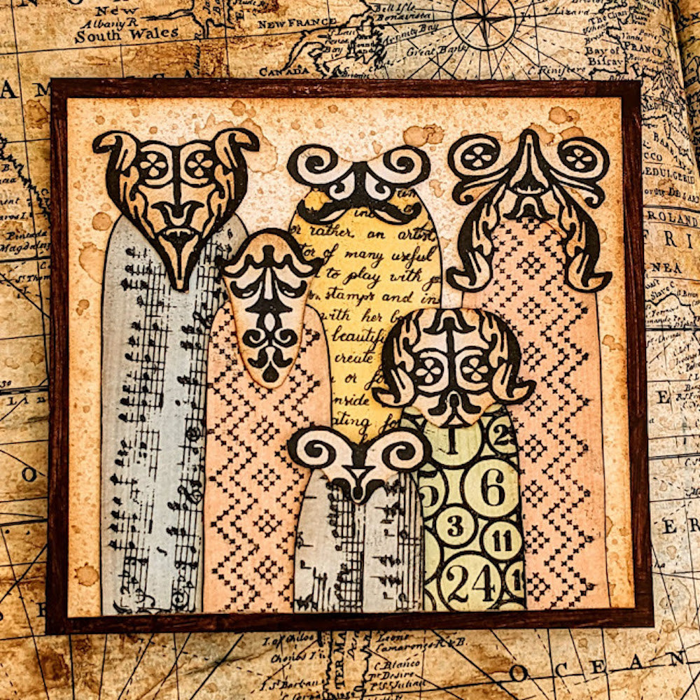 Paper Artsy Eclectica3 Scrapcosy Mini Cling Stamp em82 pattern card