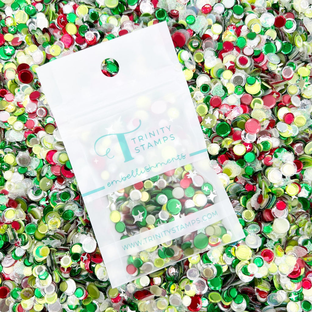 Trinity Stamps Classic Christmas Confetti Embellishment Mix emb-0011 in bag