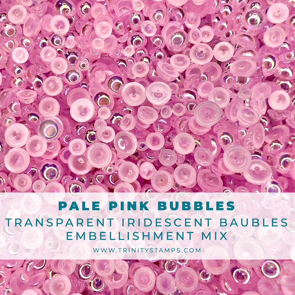 Trinity Stamps Iridescent Pale Pink Bubbles Embellishment Mix emb-0061