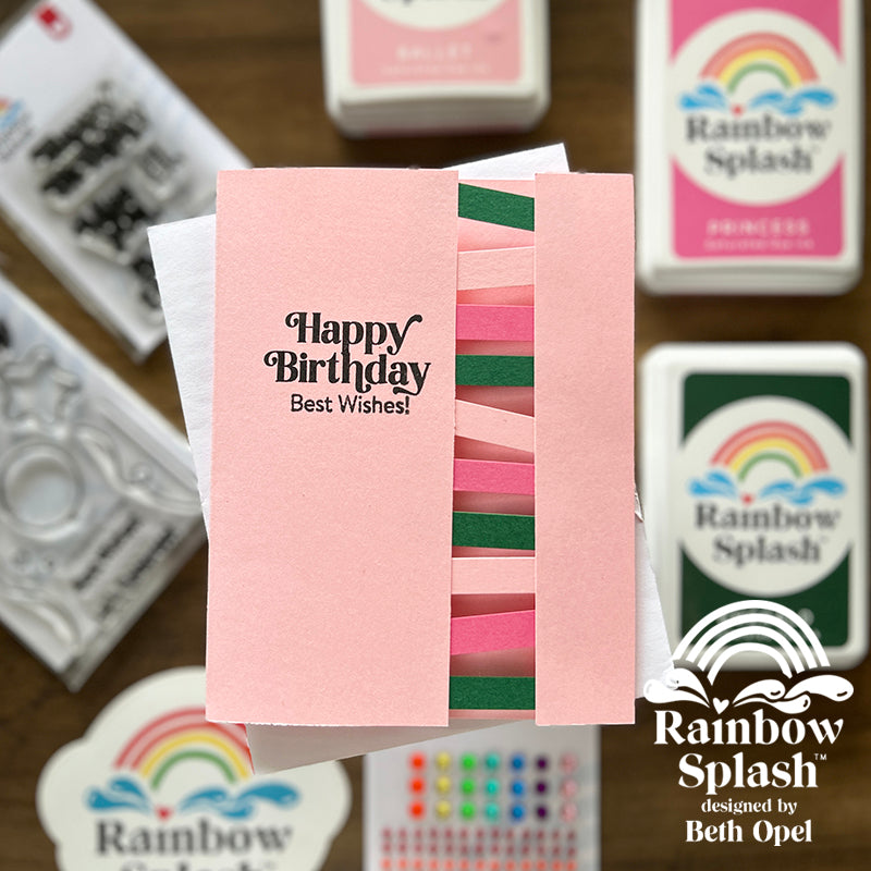 Rainbow Splash Cardstock Emerald rsc10 Birthday Card | color-code:ALT01