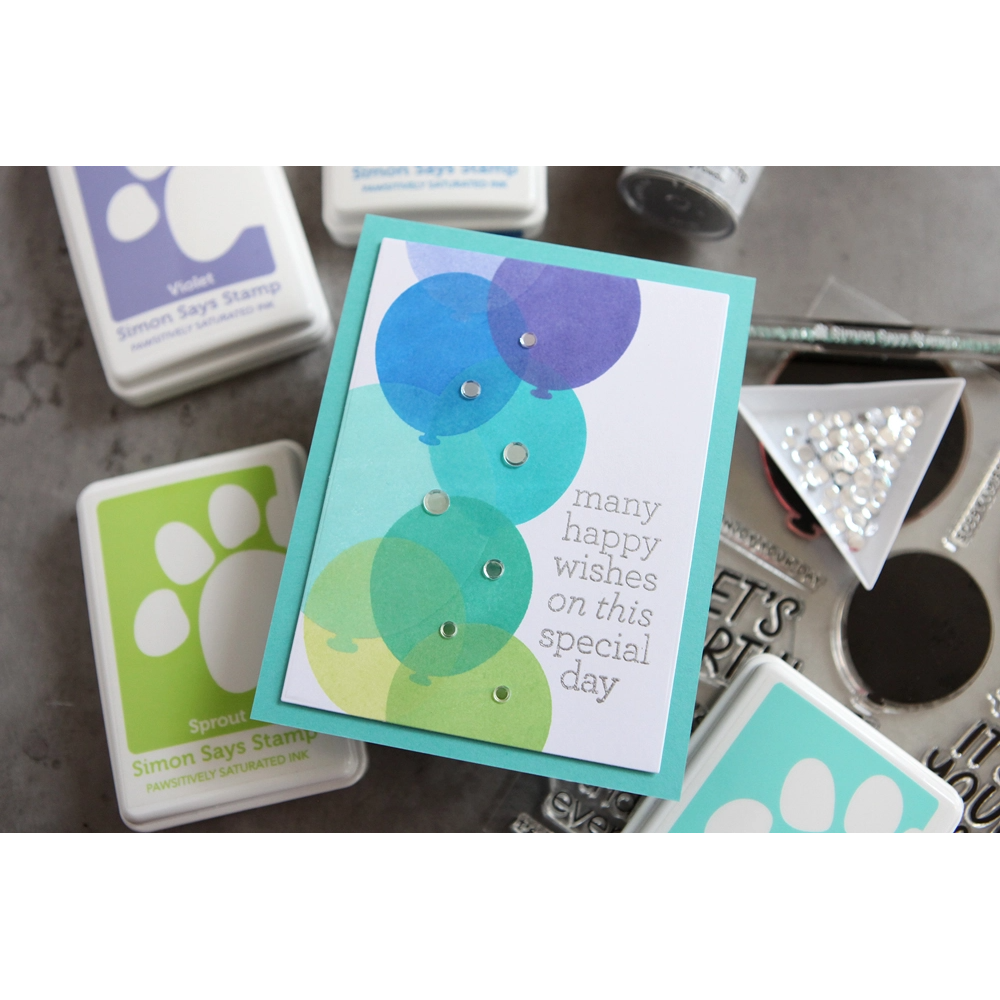 Simon Says Stamp! CZ Design Stamps and Dies BALLOON GREETINGS set565bg Birthday Card | color-code:ALT00