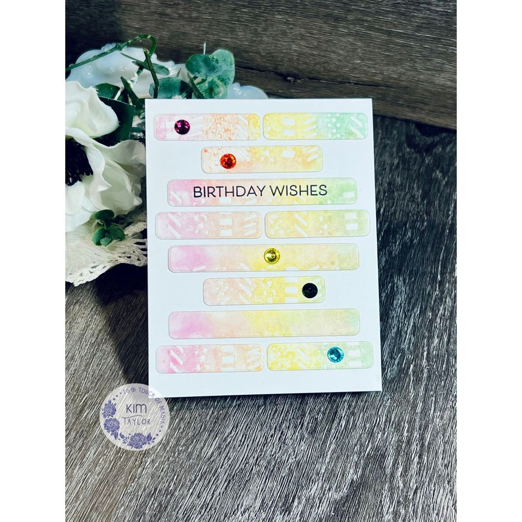 Simon Says Stamp EZ Strips Rounded Rectangles Wafer Dies 1392sdc Sugar and Spice Birthday Card