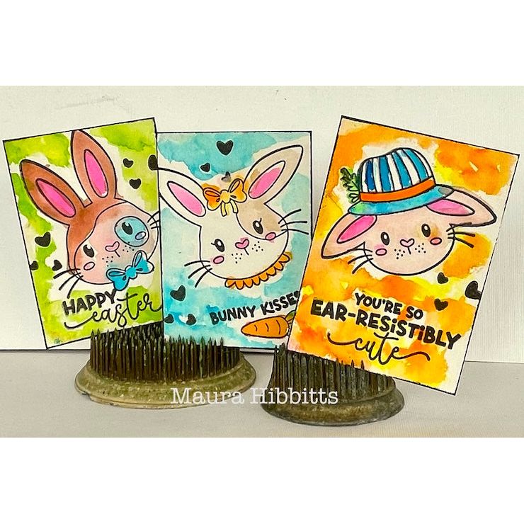 Simon Says Stamps and Dies Ear-Resistibly Cute set944ec Rain or Shine Easter ATCs