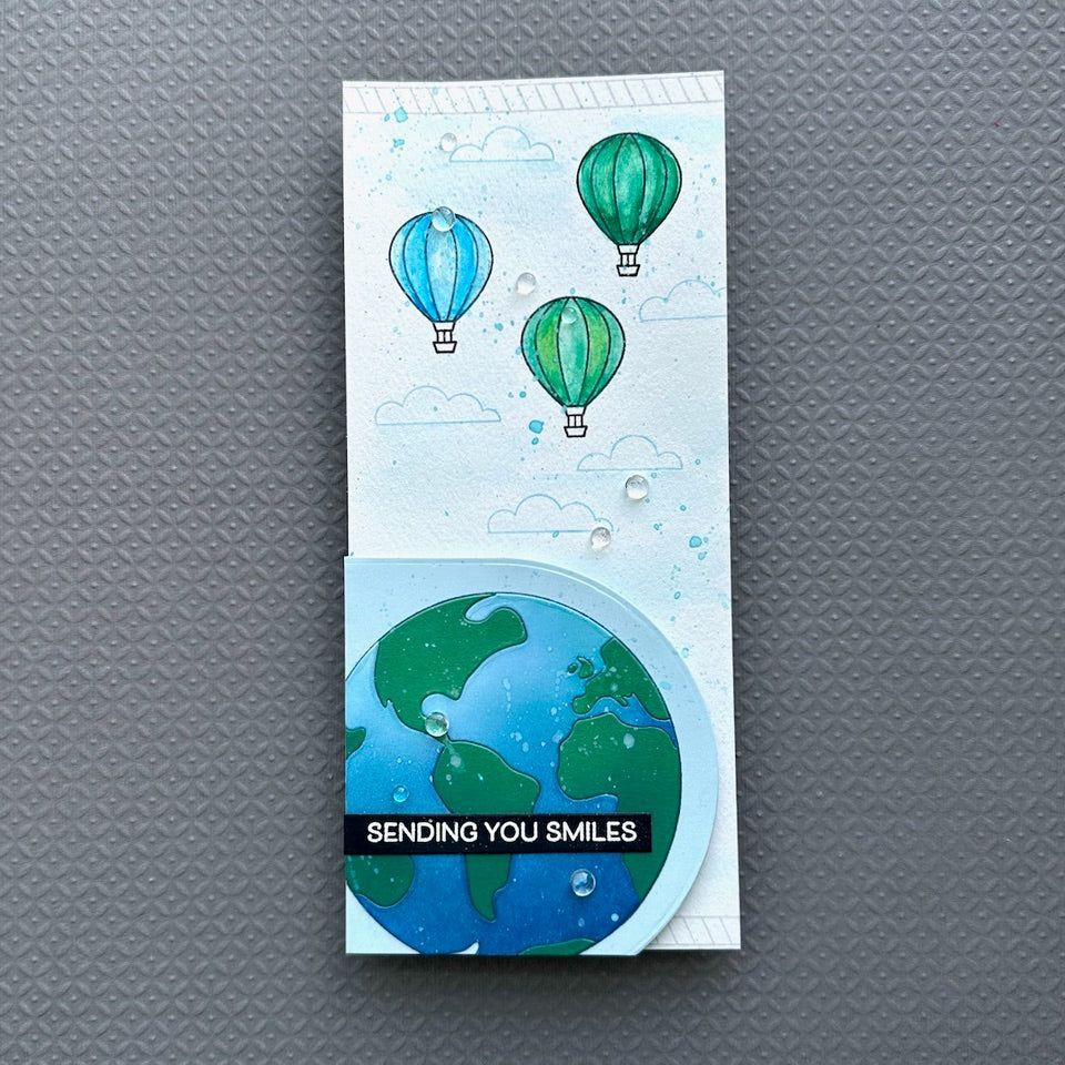 Simon Says Stamp Earth Wafer Die 1092sd Sunny Vibes Sending Smiles Card