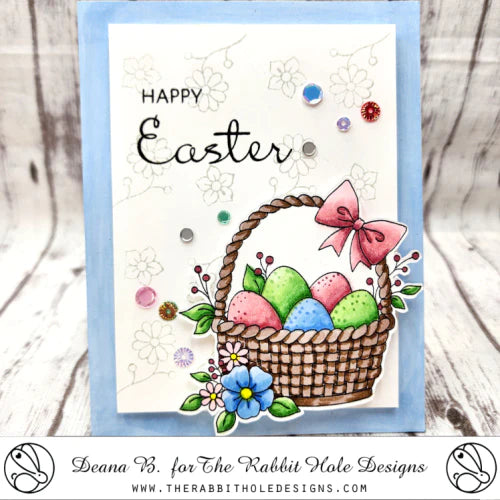 The Rabbit Hole Designs Easter Basket Clear Stamps trh-227 happy easter