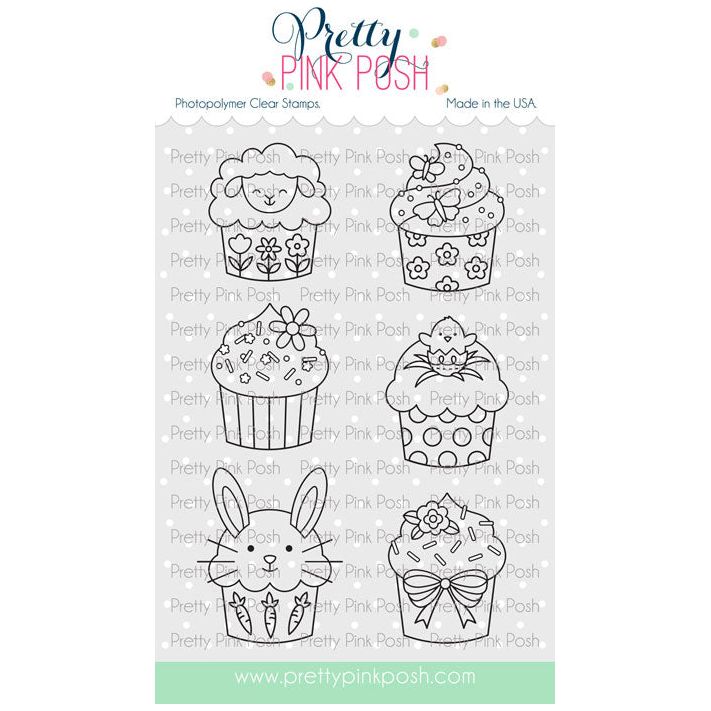 Pretty Pink Posh Easter Cupcakes Clear Stamps