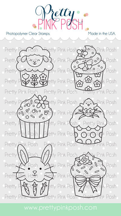 Pretty Pink Posh Easter Cupcakes Clear Stamps