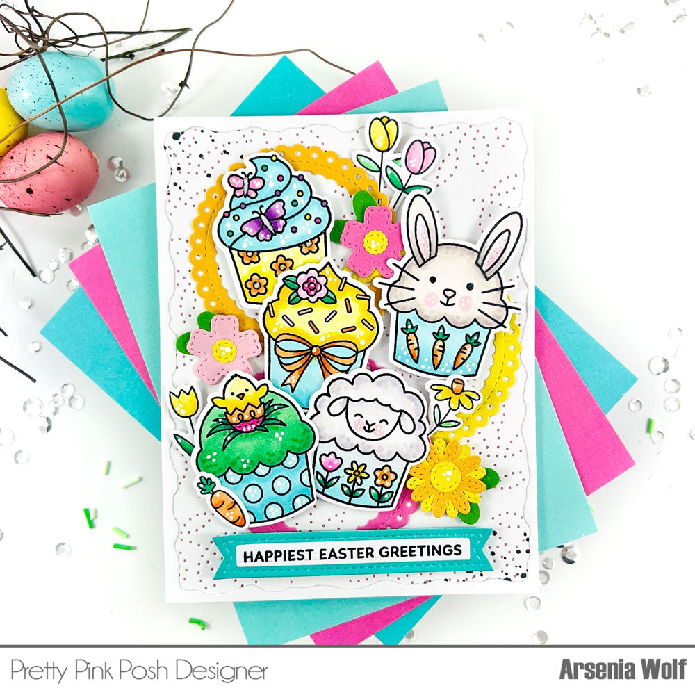 Pretty Pink Posh Easter Cupcakes Clear Stamps easter greetings