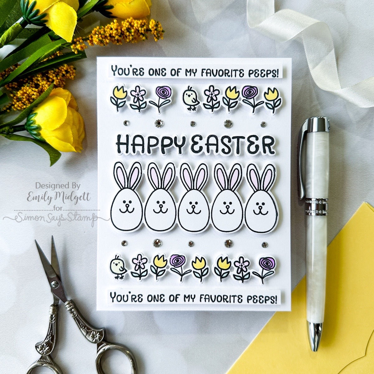 Simon Says Clear Stamps Easter Peeps 3032ssc Splendor Easter Card | color-code:ALT03