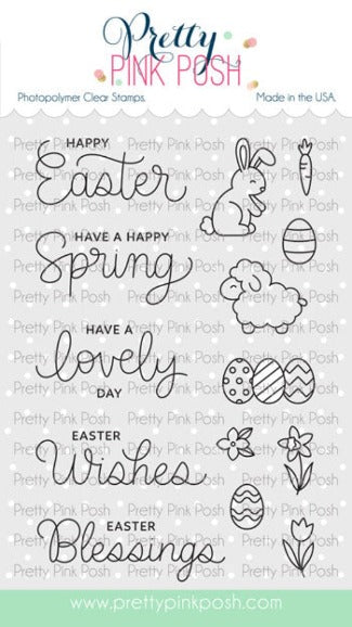Pretty Pink Posh Easter Sentiments Clear Stamps