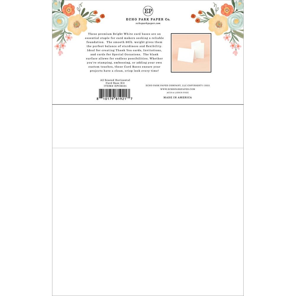 Echo Park A2 Scored Horizontal Card Base Kit epcb101 Product Image