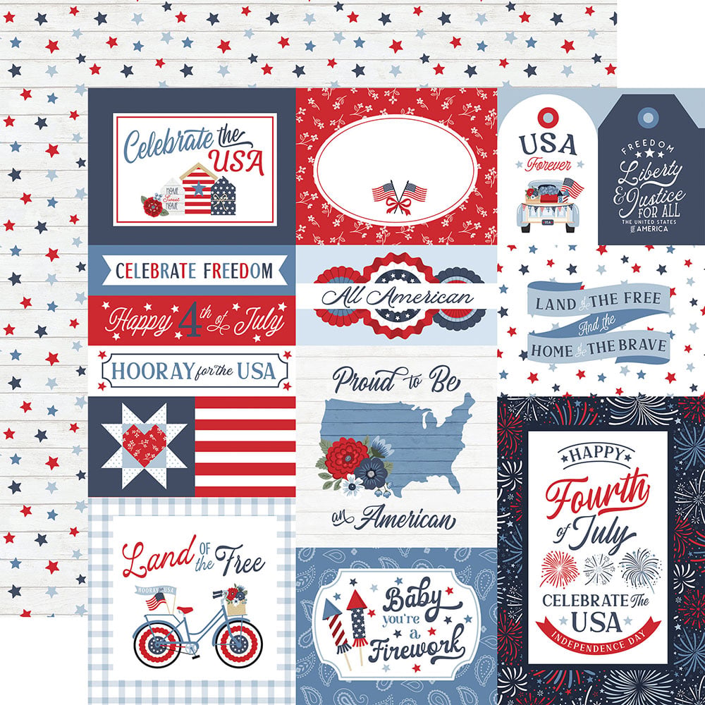Echo Park All American 12 x 12 Collection Kit all501016 Fourth Of July Sentiments