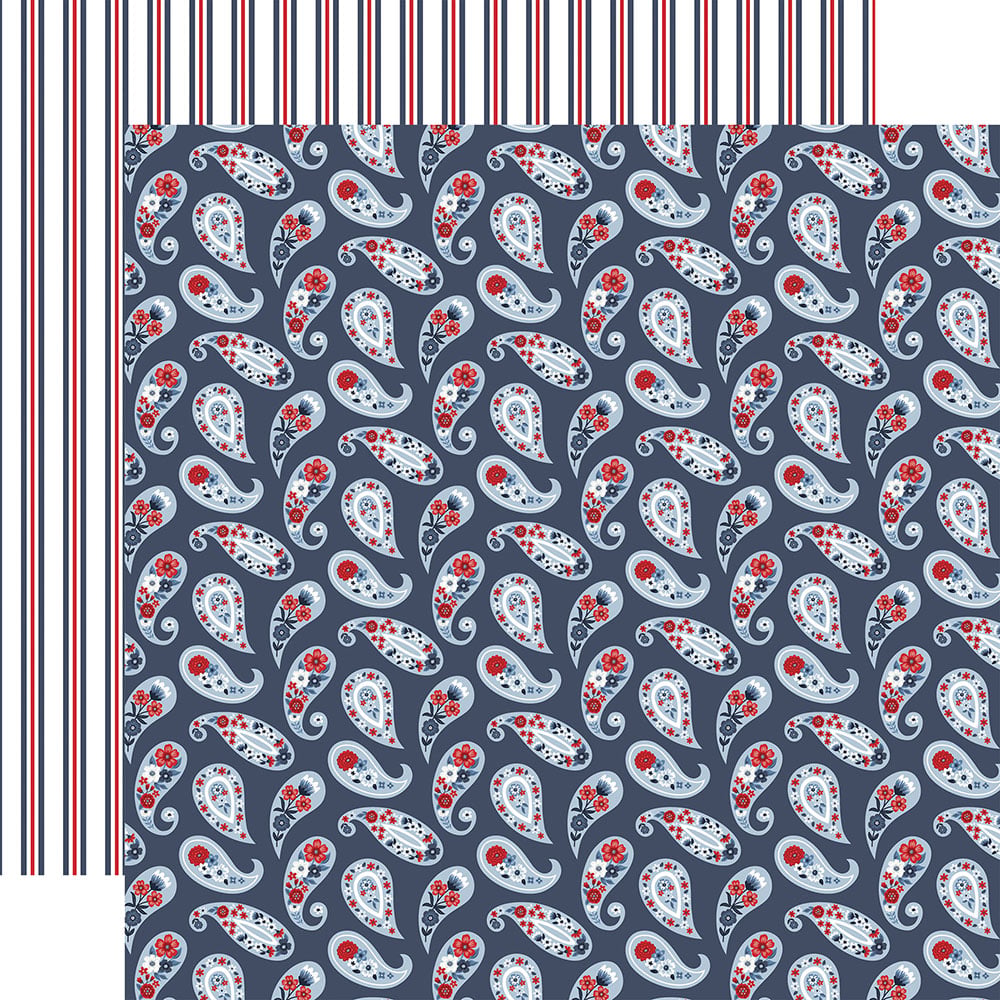 Echo Park All American 12 x 12 Collection Kit all501016 Patriotic Paisley