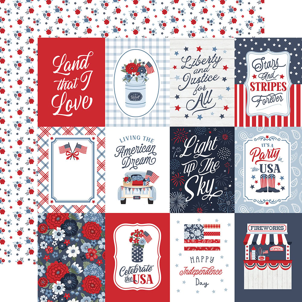 Echo Park All American 12 x 12 Collection Kit all501016 Stars And Stripes Layout