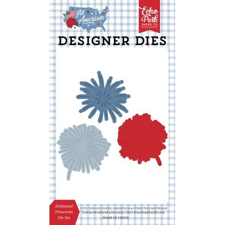 Echo Park All American Fireworks Clear Stamps And Dies Bundle Embossed Fireworks all501040