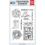 Echo Park All American Fireworks Clear Stamps And Dies Bundle Patriotic all501044