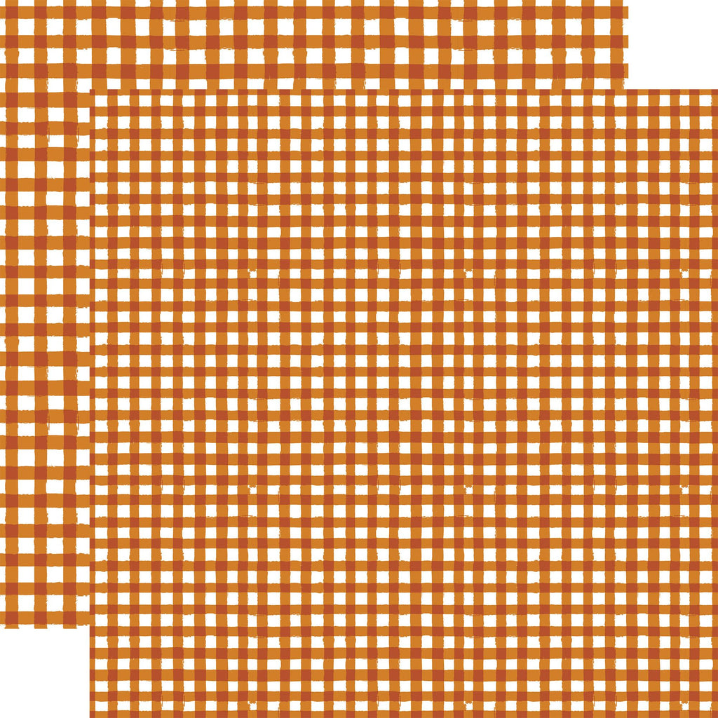Echo Park Autumn Watercolor Gingham 12 x 12 Collection Kit wga522016 Rust Orange