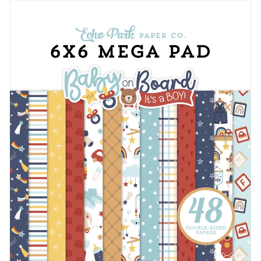 Echo Park Baby On Board Boy 6 x 6 Mega Paper Pad bob415031