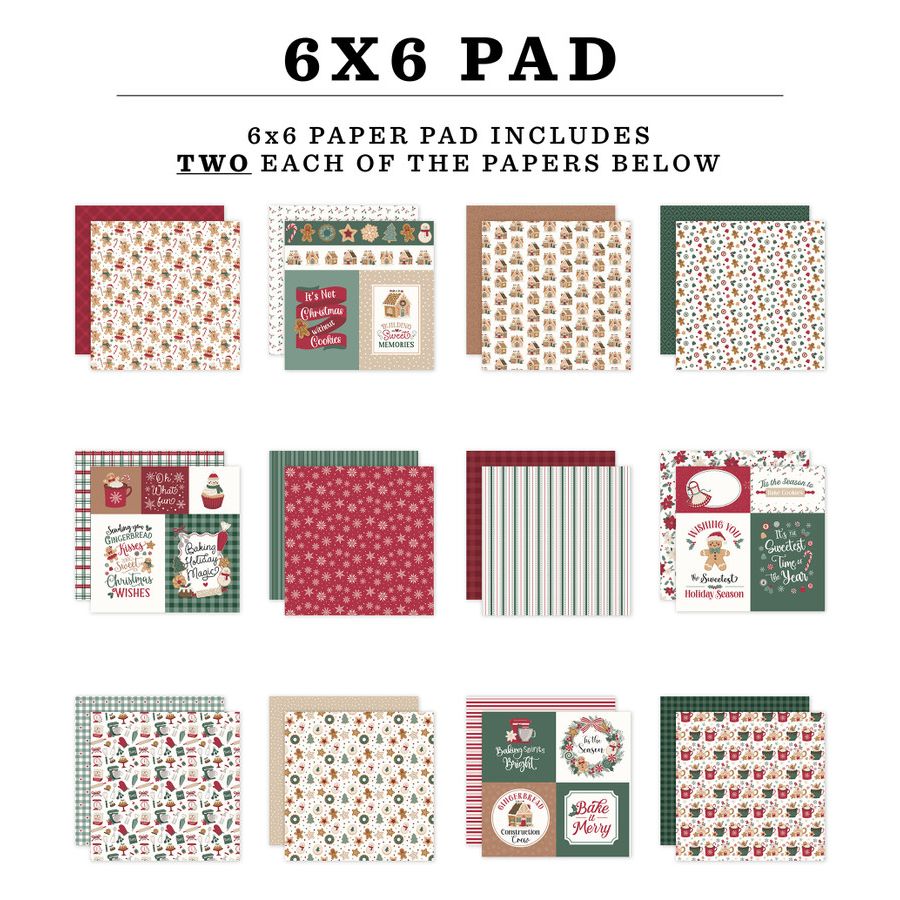 Echo Park Baking Christmas Cheer 6 x 6 Paper Pad bcc516023 Image Swatches