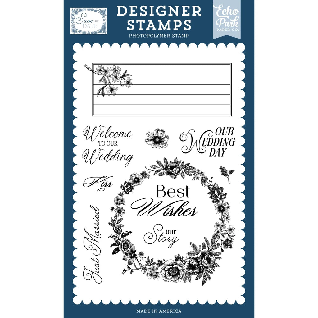 Echo Park Best Wishes Wedding Clear Stamps And Dies Bundle STD498045_Best_Wishes_Wedding_Stamp_Set