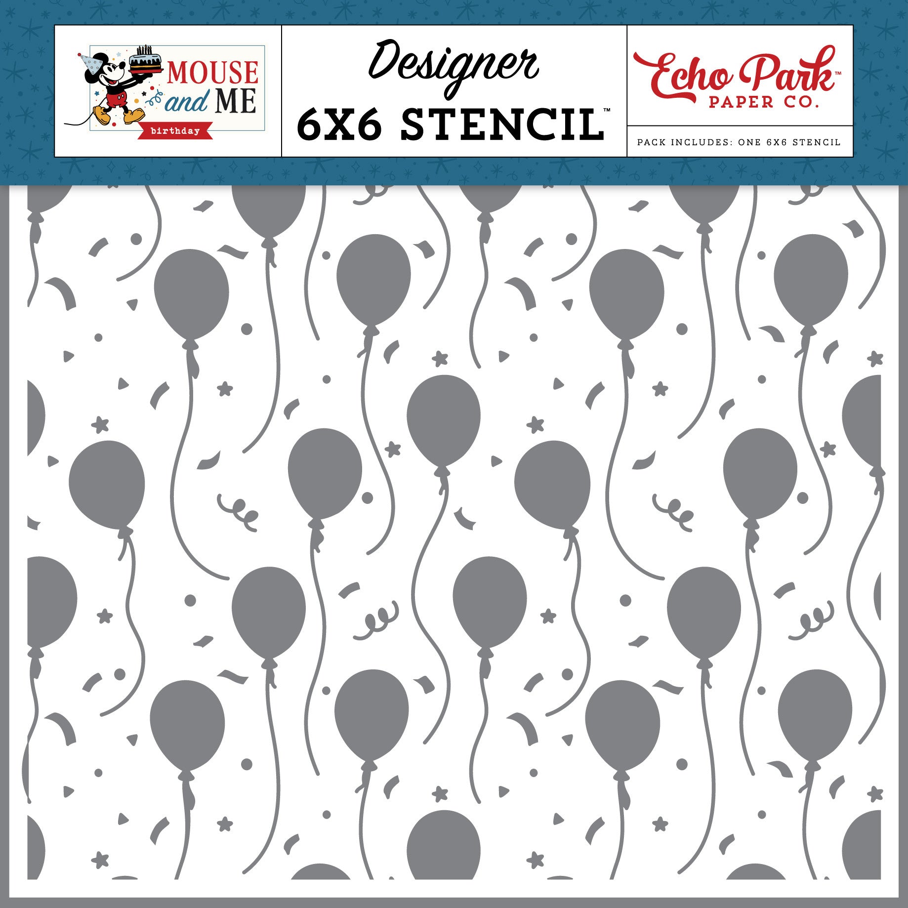 Echo Park Birthday Magic Balloons 6 x 6 Stencil mmb509033