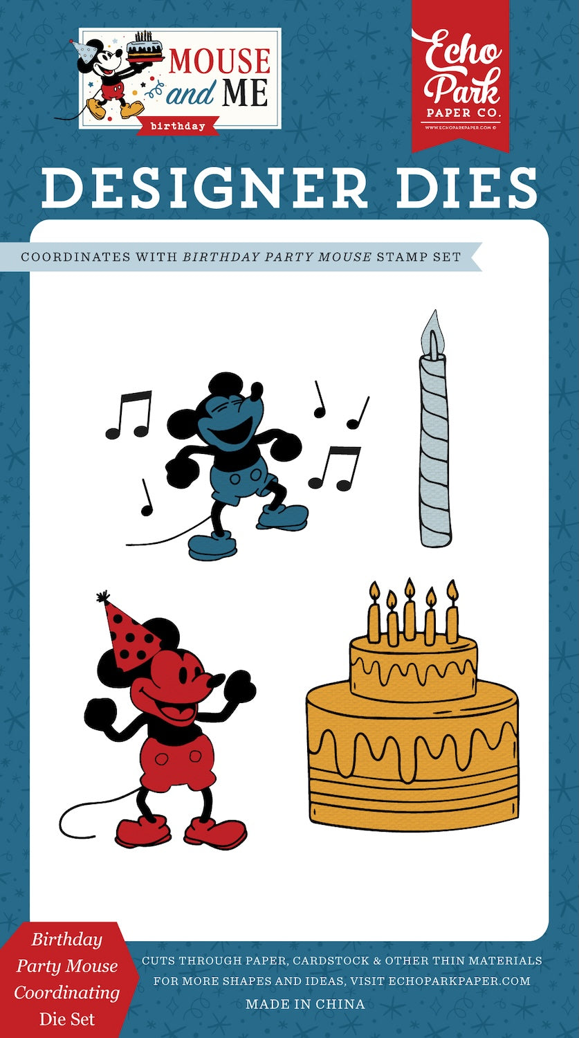 Echo Park Birthday Party Mouse Clear Stamps And Dies Bundle MMB509043 Die Set alone