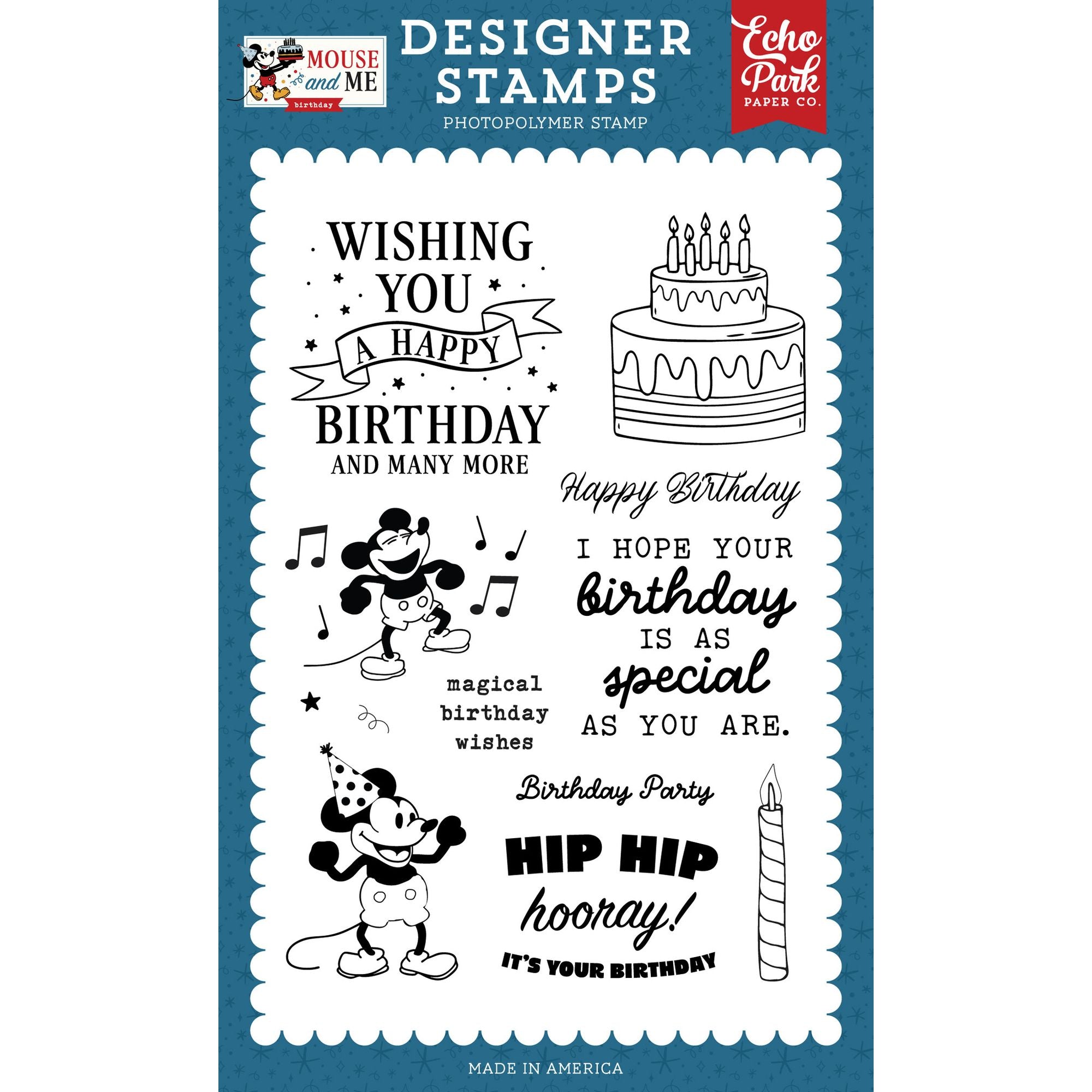 Echo Park Birthday Party Mouse Clear Stamps mmb509046