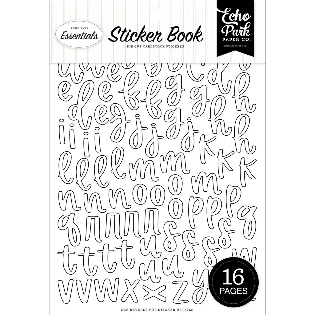 Echo Park Black And White Alpha Sticker Book bwe525029