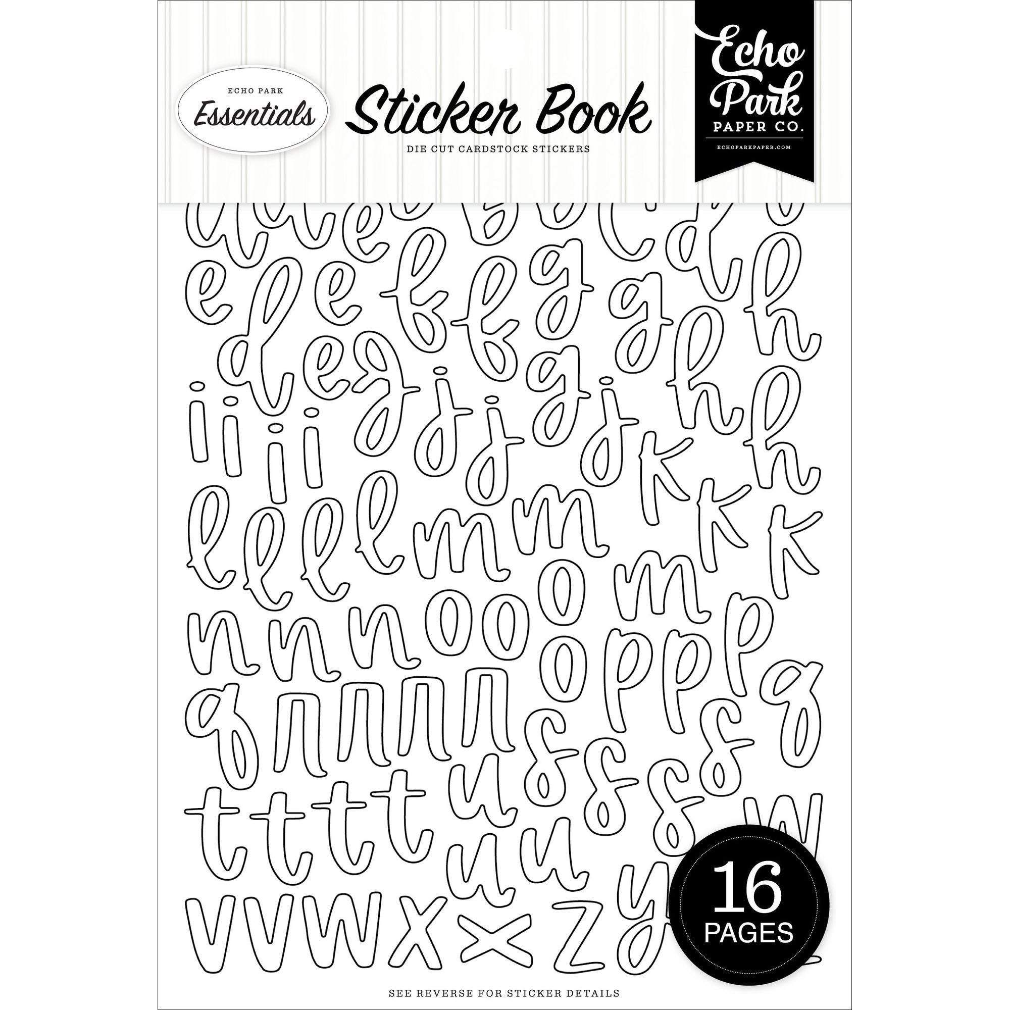 Echo Park Black And White Alpha Sticker Book bwe525029