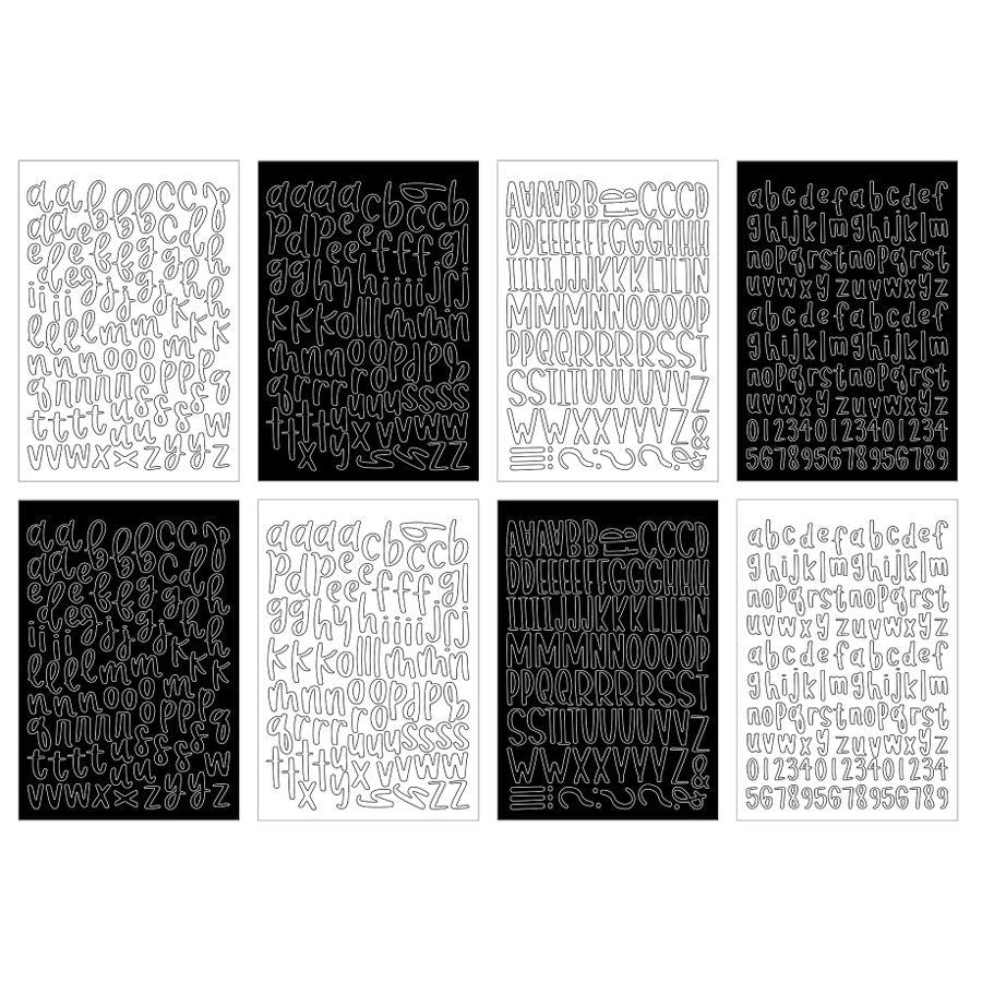 Echo Park Black And White Alpha Sticker Book bwe525029 Alphabet Fonts